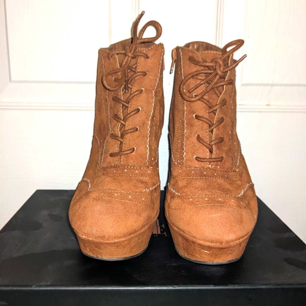 Rust Platform Wedge Bootie 10 - Picture 4 of 7